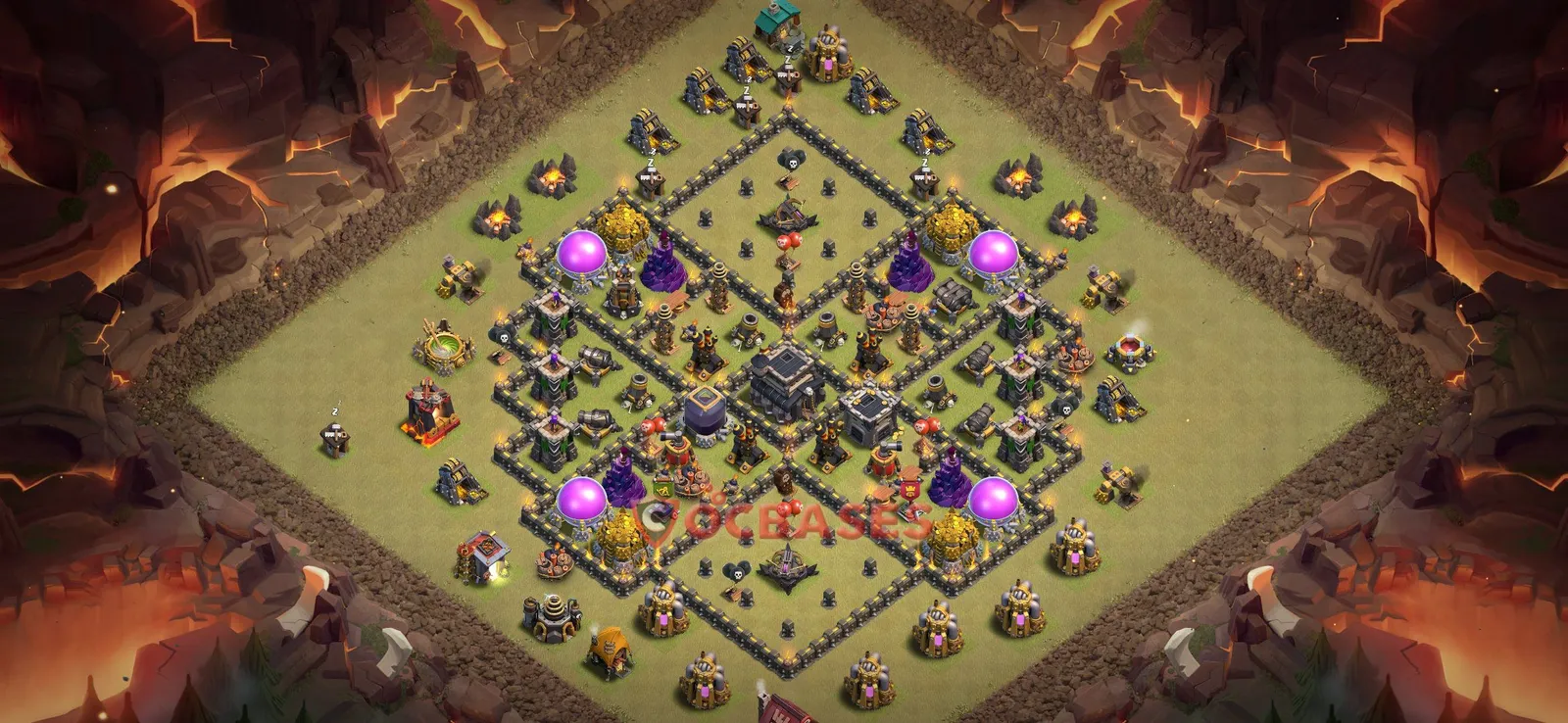 War (Anti-3 Star) Base TH9 with Link | Clash of Clans Bases | Layouts ID 8c78v