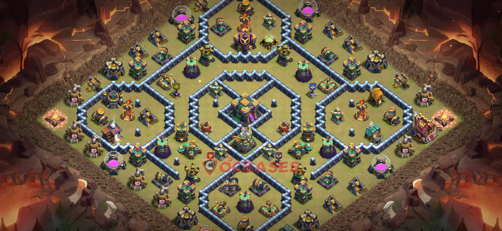 War (Anti-3 Star) Base TH14 with Link | Clash of Clans Bases | Layouts ID 8kdbe