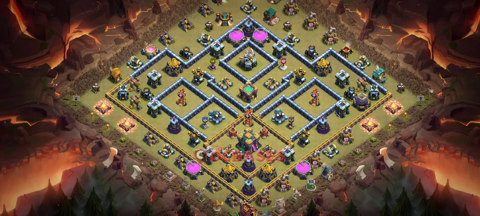 War (Anti-3 Star) Base TH14 - Clash of Clans Town Hall 14 Layout Link War (Anti-3 Star) Base TH14 - Clash of Clans Town Hall 14 WAR Base Layout with Copy Link 2026