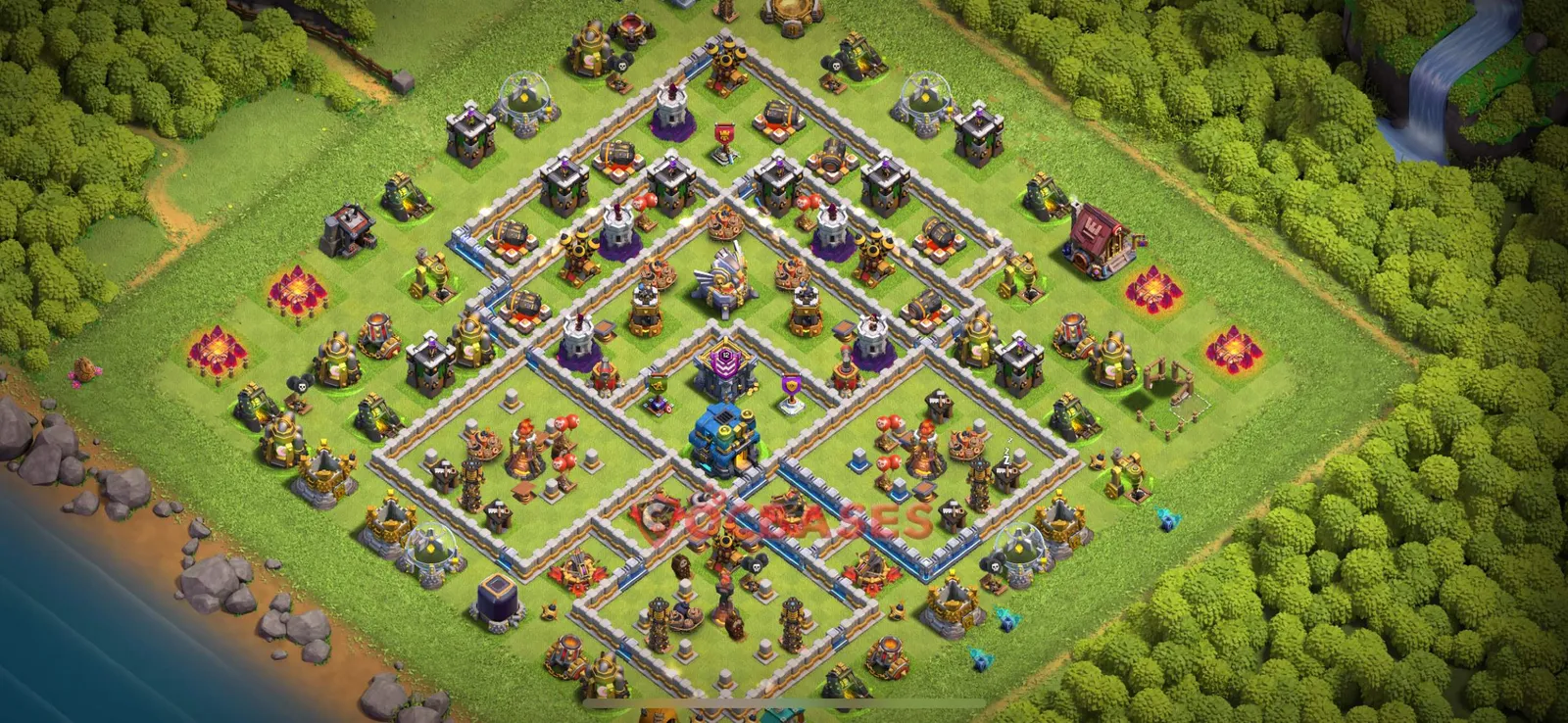 War (Anti-3 Star) Base TH12 with Link | Clash of Clans Bases | Layouts ID 8xt6e