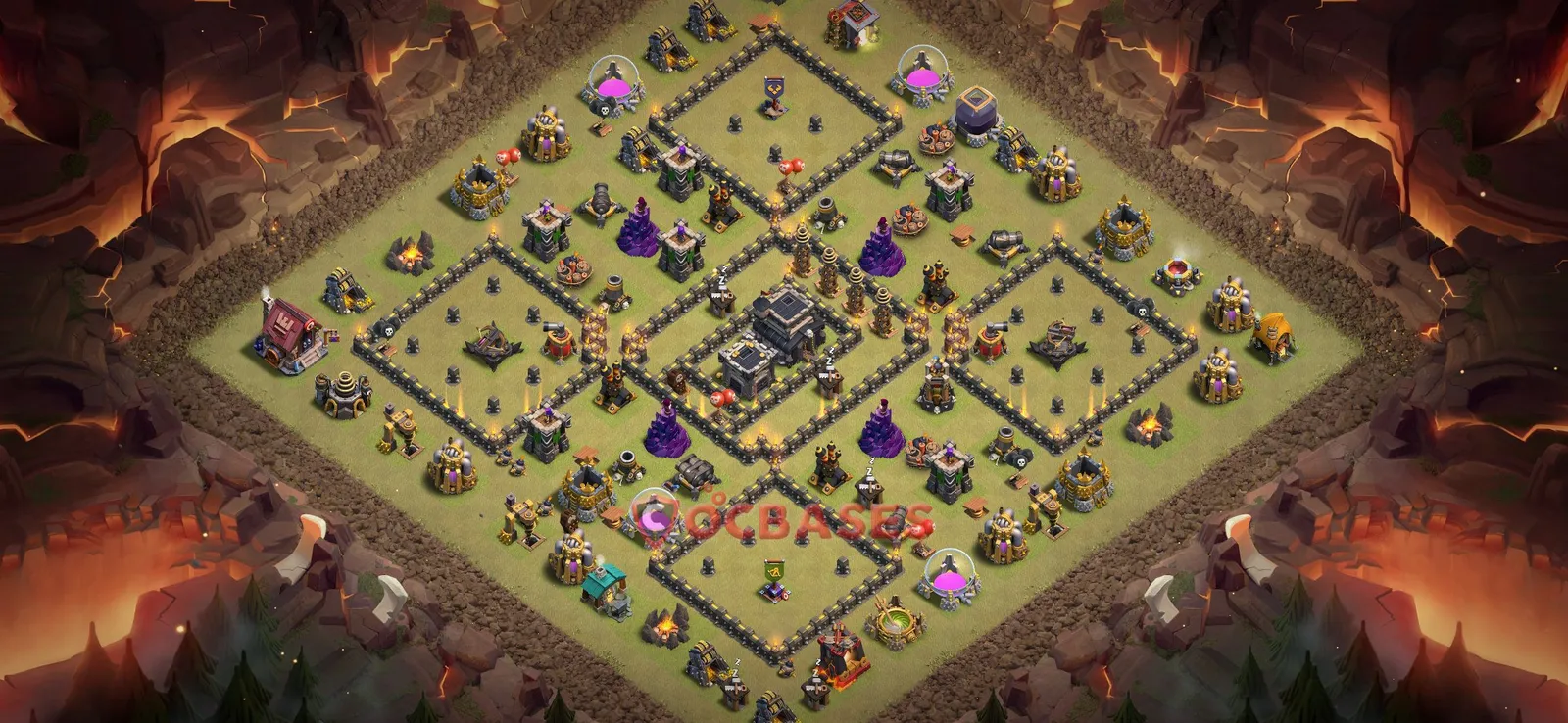 War (Anti-3 Star) Base TH9 with Link | Clash of Clans Bases | Layouts ID 8yt51