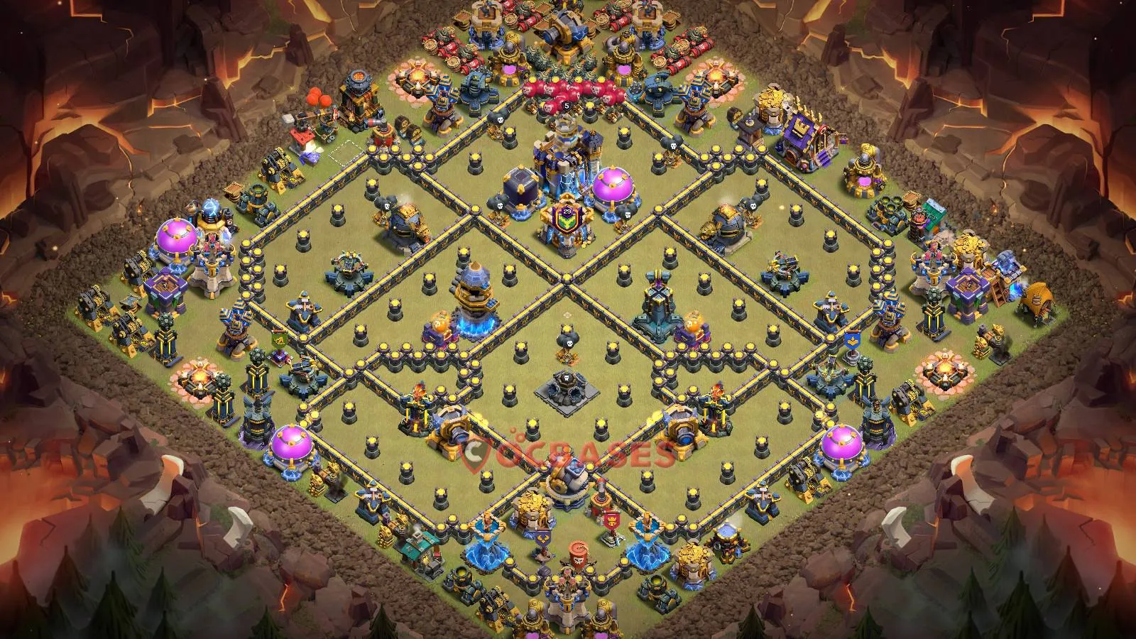 War (Anti-3 Star) Base TH18 - Clash of Clans Town Hall 18 Layout Link War (Anti-3 Star) Base TH18 - Clash of Clans Town Hall 18 WAR Base Layout with Copy Link 2026