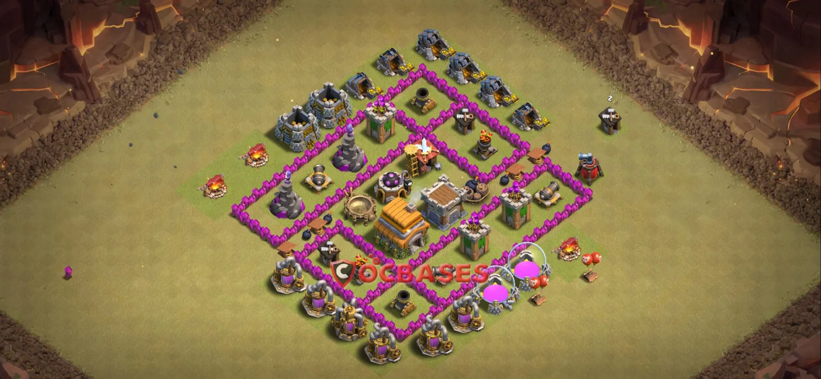 War (Anti-3 Star) Base TH6 with Link | Clash of Clans Bases | Layouts ID ahrh5