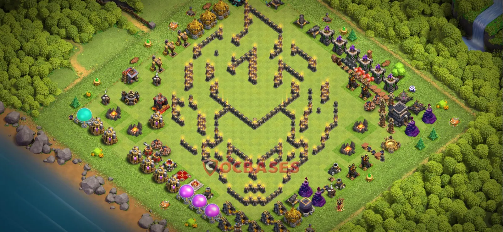 War (Anti-3 Star) Base TH9 - Clash of Clans Town Hall 9 Layout Link War (Anti-3 Star) Base TH9 - Clash of Clans Town Hall 9 WAR Base Layout with Copy Link 2026