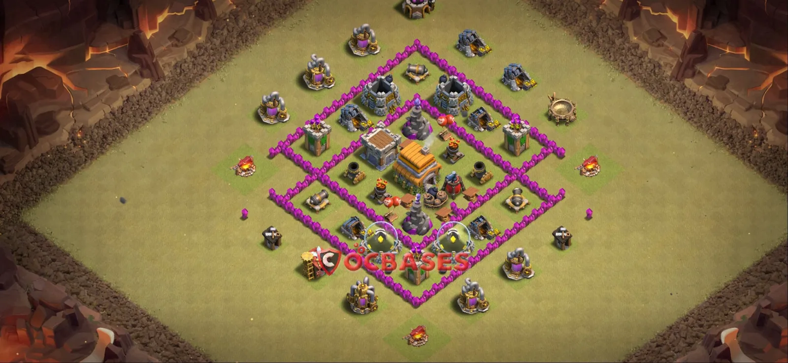 War (Anti-3 Star) Base TH6 - Clash of Clans Town Hall 6 Layout with Link
