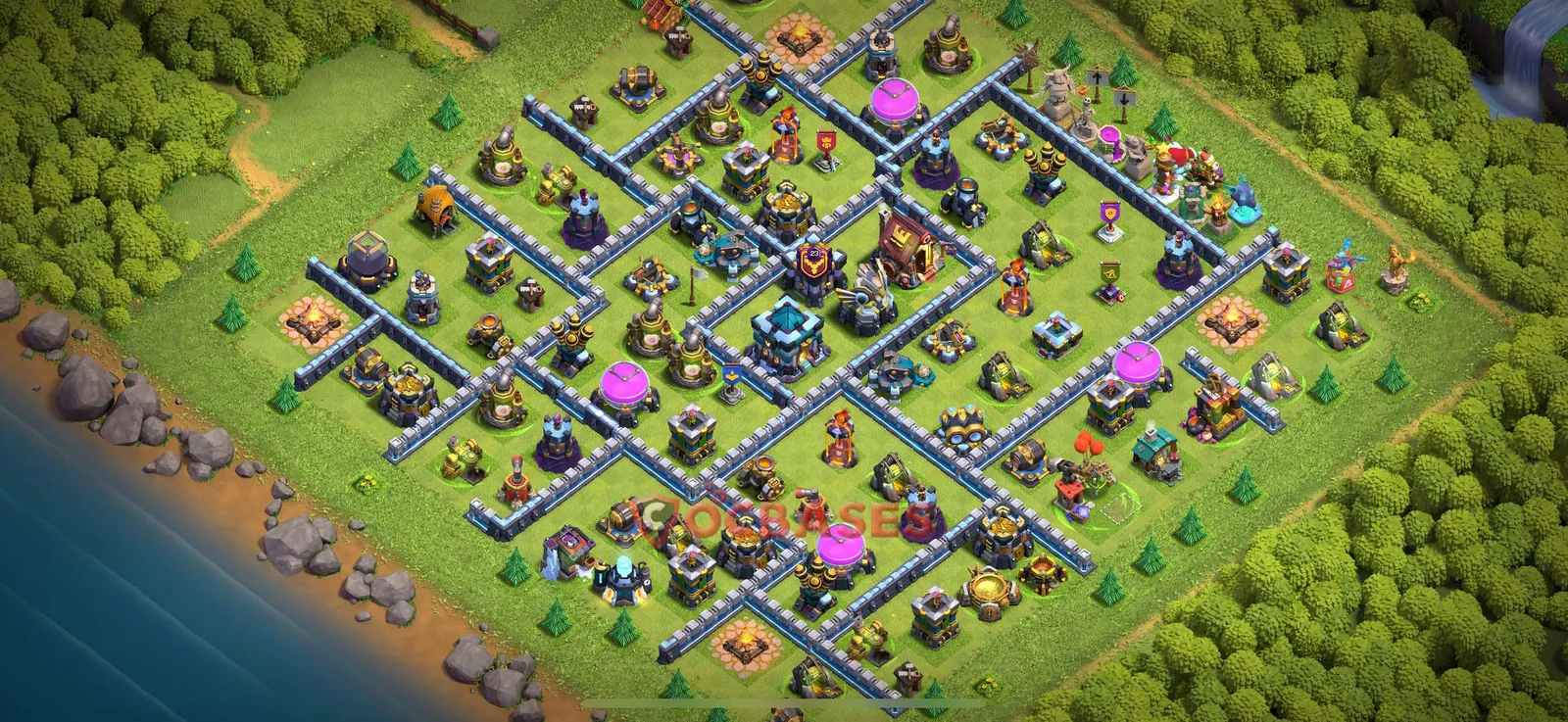 War (Anti-3 Star) Base TH13 with Link | Clash of Clans Bases | Layouts ID bavqp