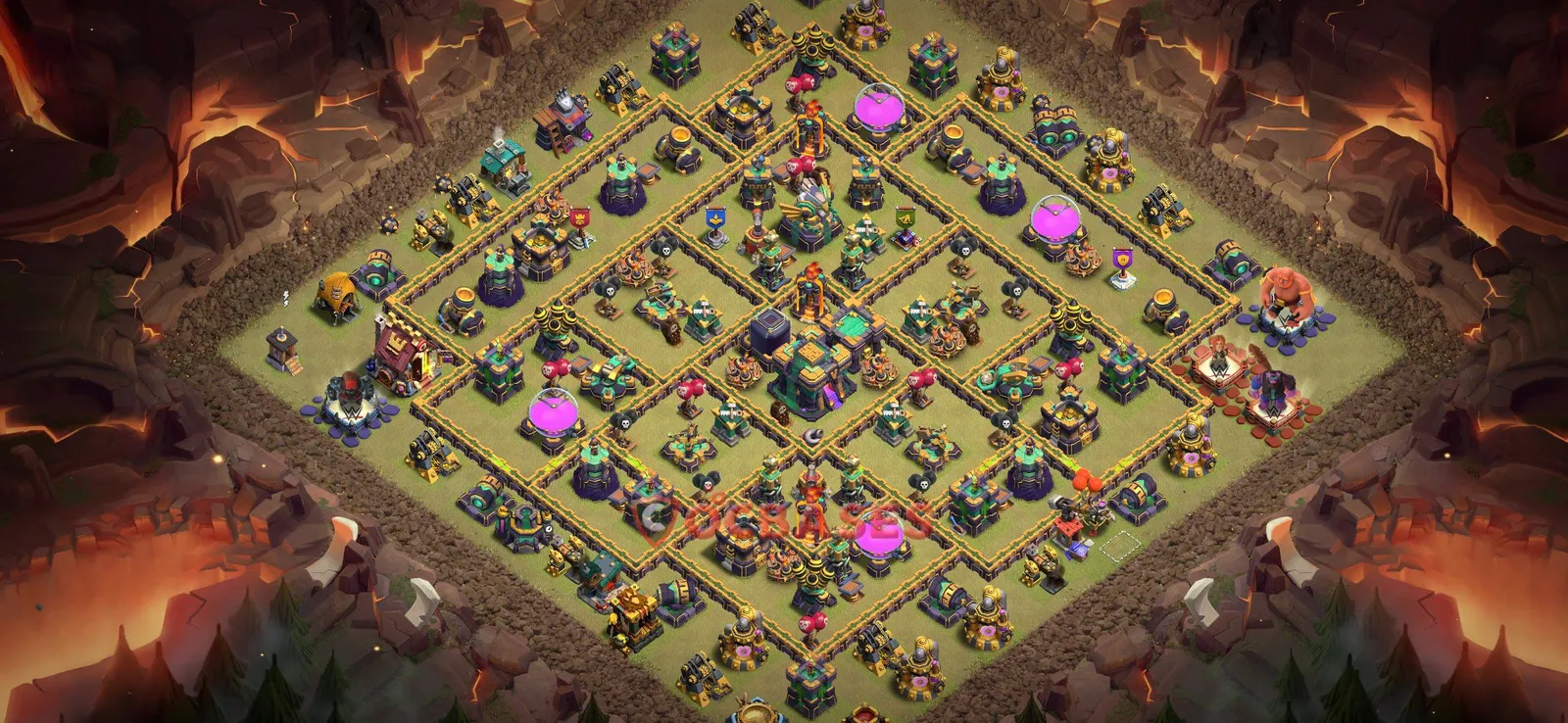 War (Anti-3 Star) Base TH14 with Link | Clash of Clans Bases | Layouts ID bgrdn