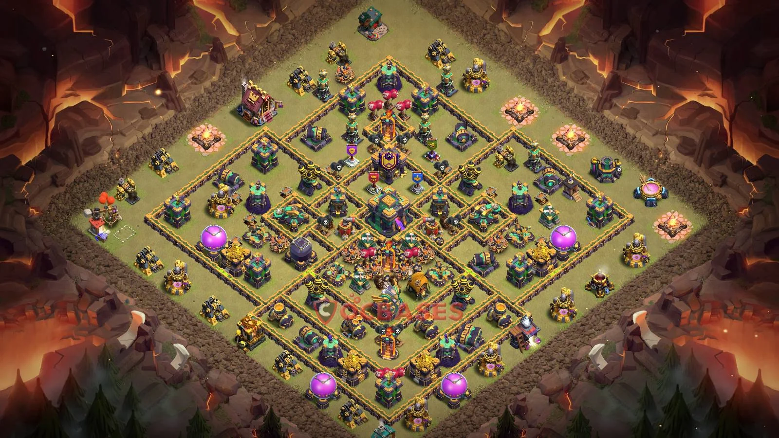 War (Anti-3 Star) Base TH14 with Link | Clash of Clans Bases | Layouts ID c2ixr
