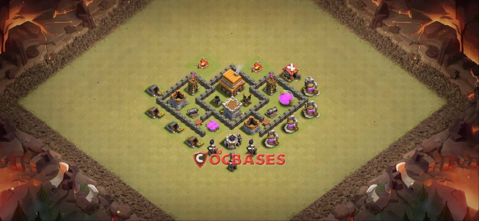 War (Anti-3 Star) Base TH4 with Link | Clash of Clans Bases | Layouts ID c5qxy