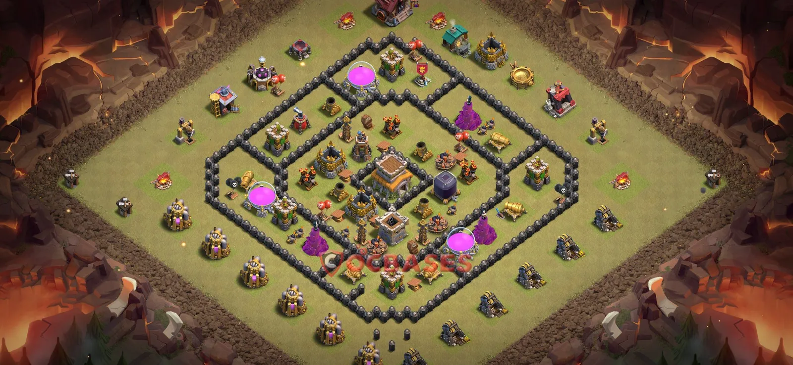 War (Anti-3 Star) Base TH8 with Link | Clash of Clans Bases | Layouts ID cdu1b