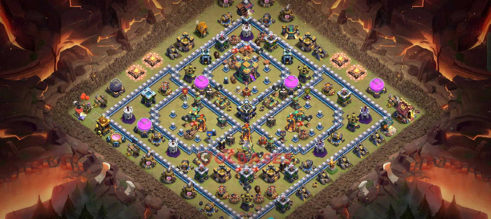 War (Anti-3 Star) Base TH14 with Link | Clash of Clans Bases | Layouts ID dmj1f