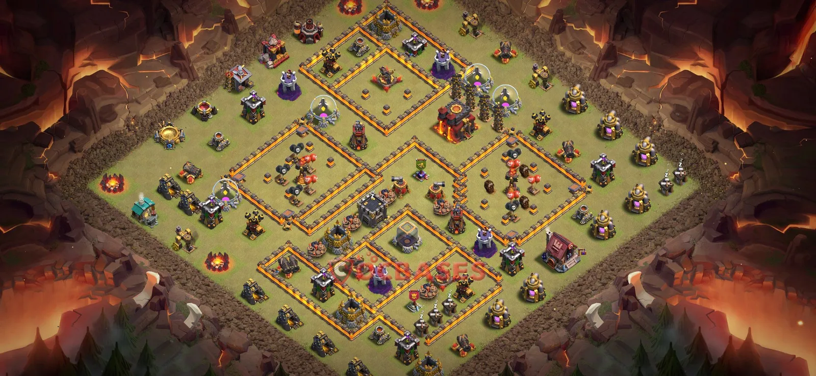 War (Anti-3 Star) Base TH10 with Link | Clash of Clans Bases | Layouts ID dxawa