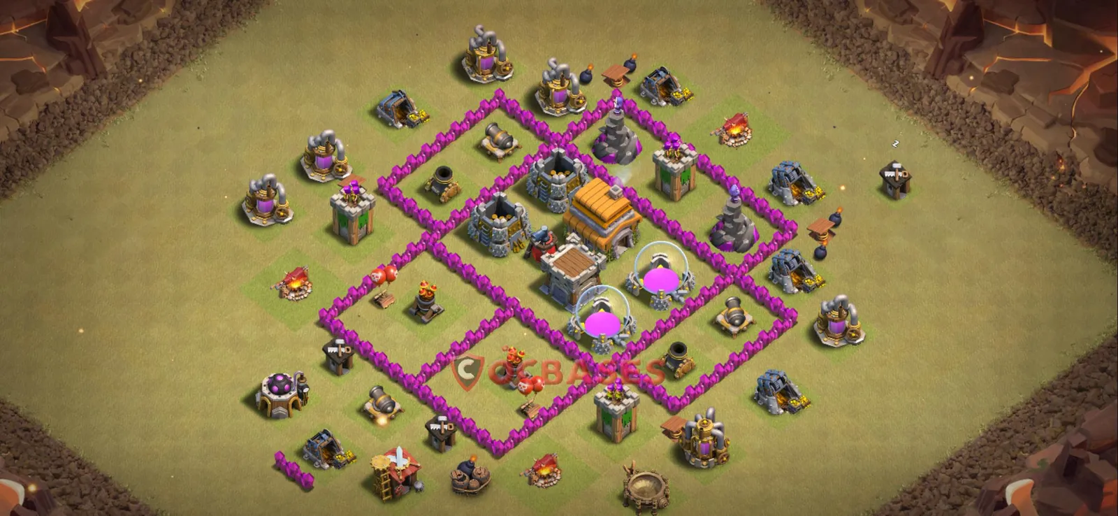 War (Anti-3 Star) Base TH6 with Link | Clash of Clans Bases | Layouts ID e0h8b