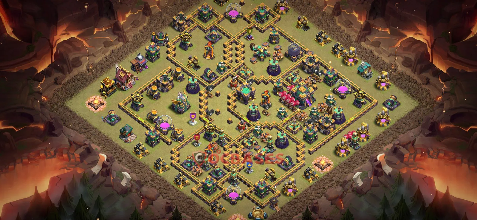War (Anti-3 Star) Base TH14 - Clash of Clans Town Hall 14 Layout Link War (Anti-3 Star) Base TH14 - Clash of Clans Town Hall 14 WAR Base Layout with Copy Link 2026