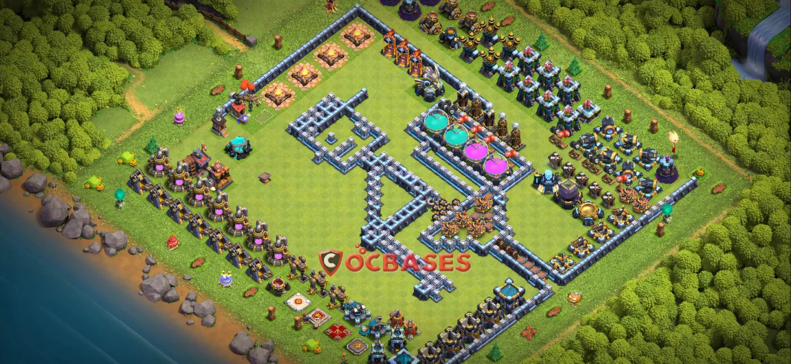 War (Anti-3 Star) Base TH13 - Clash of Clans Town Hall 13 Layout Link War (Anti-3 Star) Base TH13 - Clash of Clans Town Hall 13 WAR Base Layout with Copy Link 2026