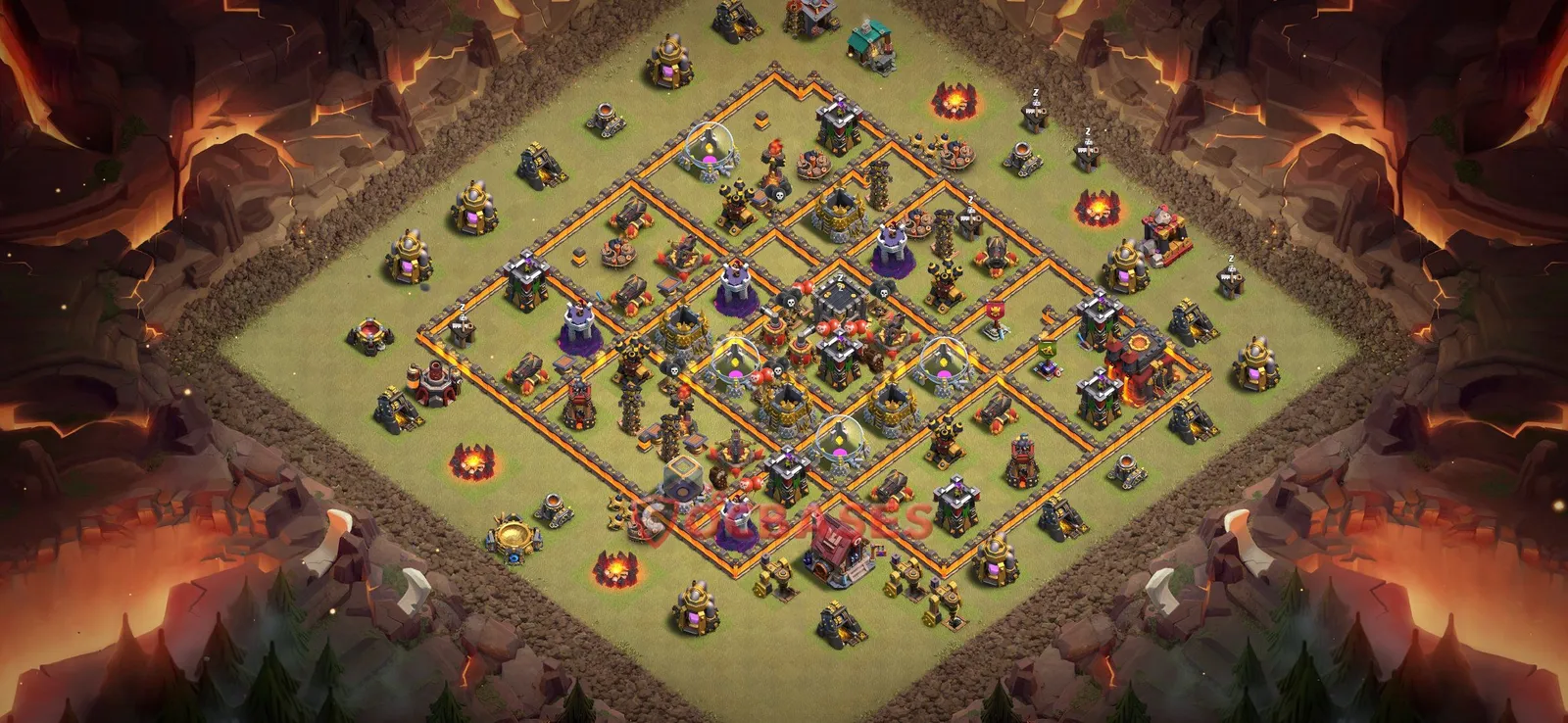 War (Anti-3 Star) Base TH10 with Link | Clash of Clans Bases | Layouts ID fwfdm
