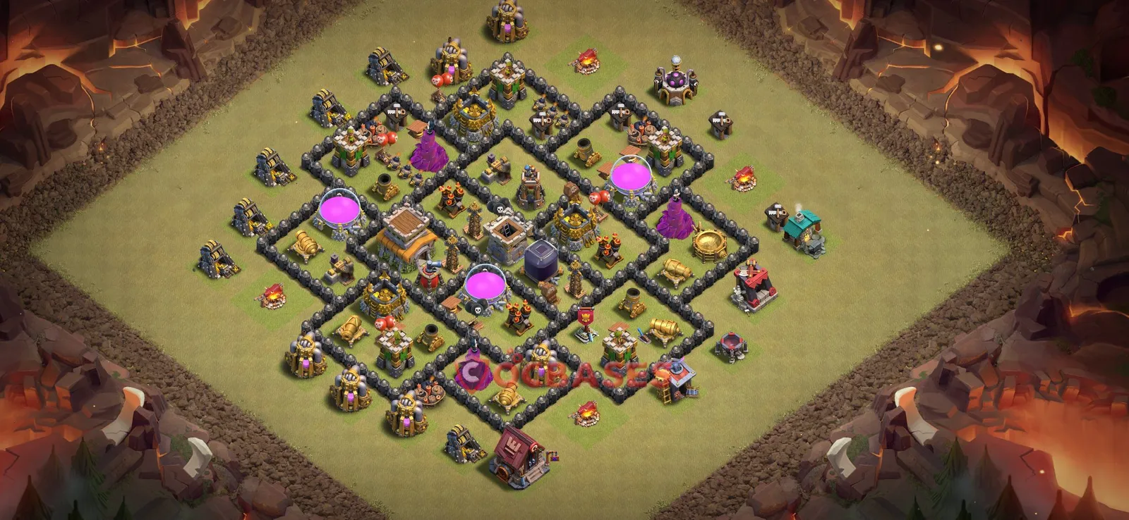 War (Anti-3 Star) Base TH8 with Link | Clash of Clans Bases | Layouts ID g0pzt