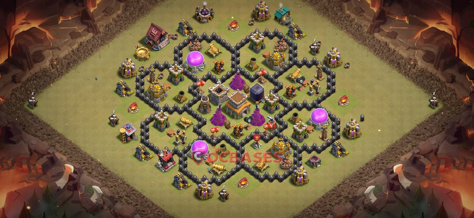War (Anti-3 Star) Base TH8 with Link | Clash of Clans Bases | Layouts ID gf55x