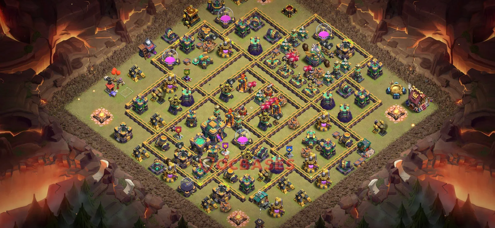 War (Anti-3 Star) Base TH14 - Clash of Clans Town Hall 14 Layout Link War (Anti-3 Star) Base TH14 - Clash of Clans Town Hall 14 WAR Base Layout with Copy Link 2026