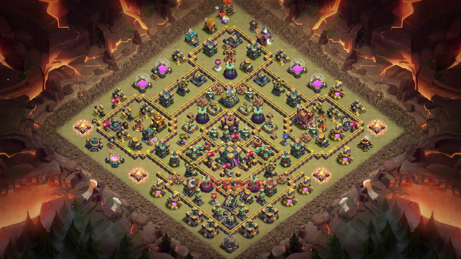 War (Anti-3 Star) Base TH14 with Link | Clash of Clans Bases | Layouts ID gtc0x