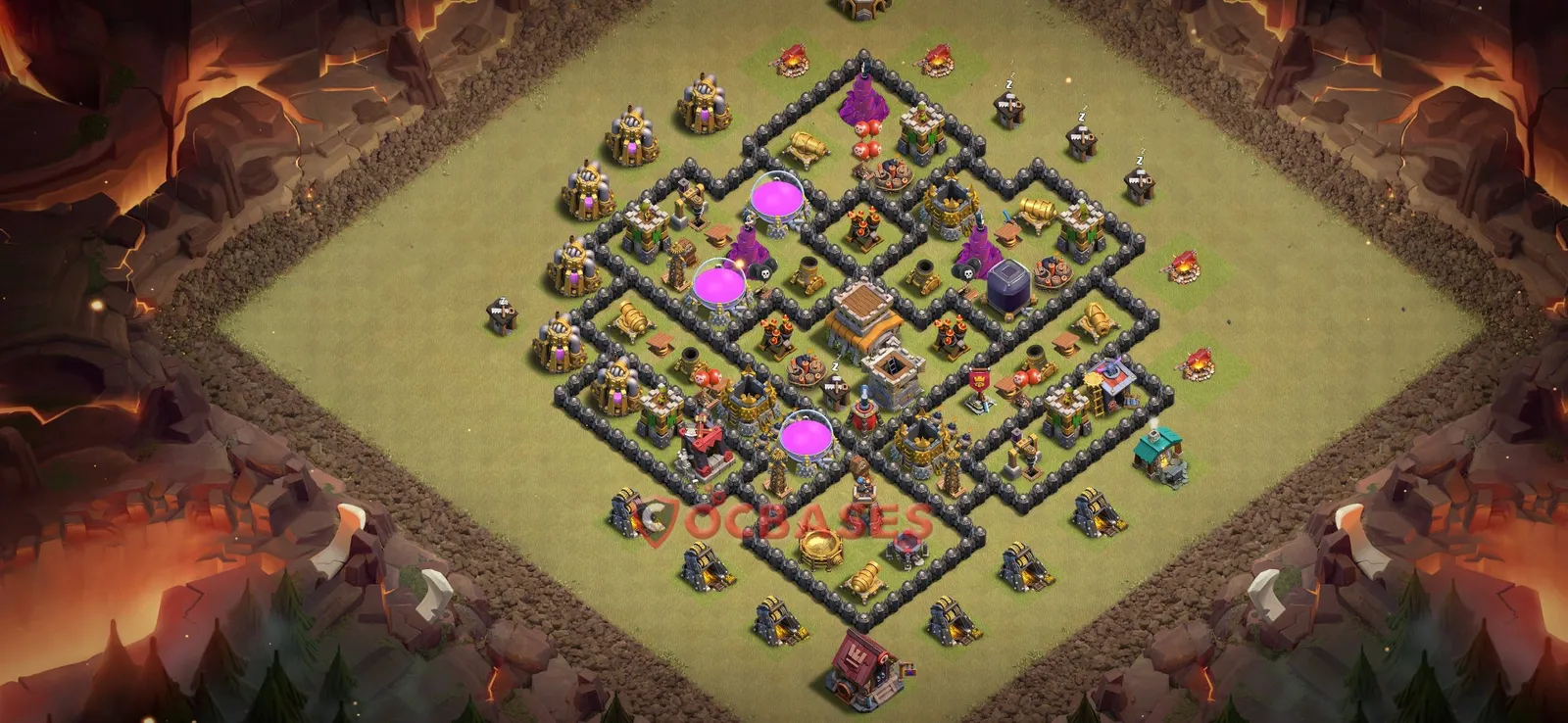 War (Anti-3 Star) Base TH8 - Clash of Clans Layout War (Anti-3 Star) Base TH8 - Clash of Clans Town Hall 8 Layout with Link
