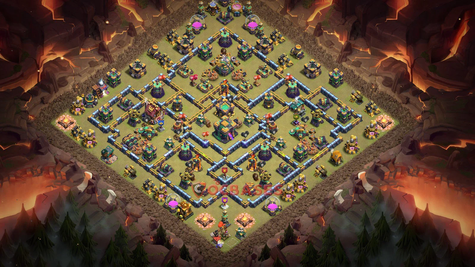 War (Anti-3 Star) Base TH14 with Link | Clash of Clans Bases | Layouts ID gzgh6