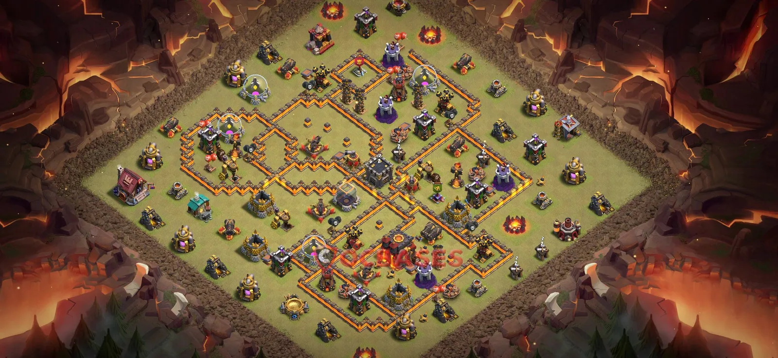 War (Anti-3 Star) Base TH10 with Link | Clash of Clans Bases | Layouts ID h49aq