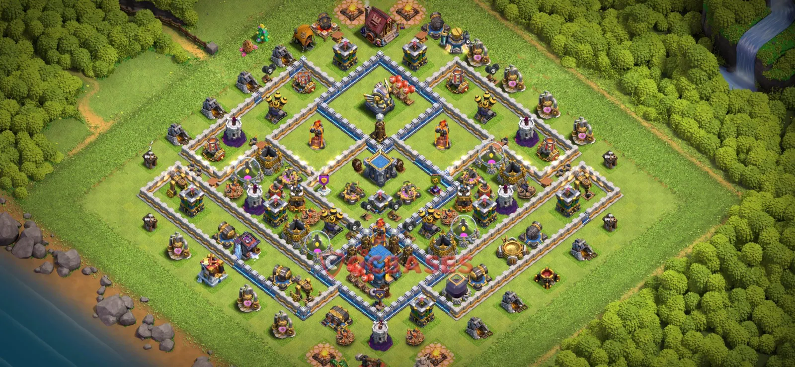 War (Anti-3 Star) Base TH12 with Link | Clash of Clans Bases | Layouts ID hyhxq