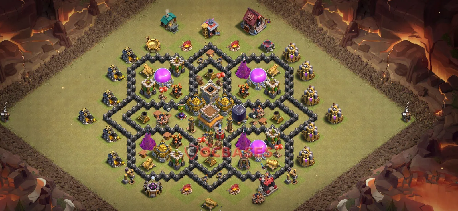 War (Anti-3 Star) Base TH8 with Link | Clash of Clans Bases | Layouts ID hzn2i