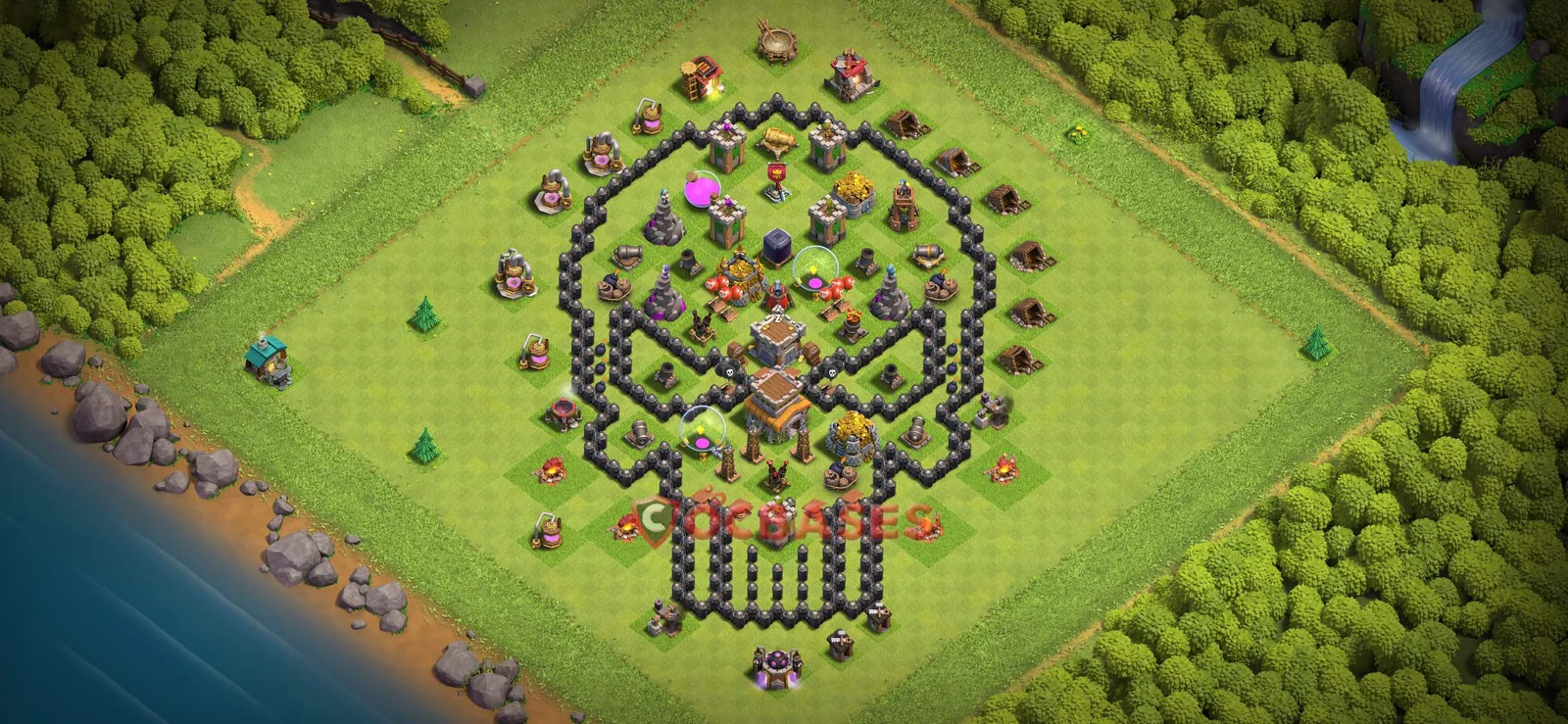 War (Anti-3 Star) Base TH8 with Link | Clash of Clans Bases | Layouts ID i8wdc
