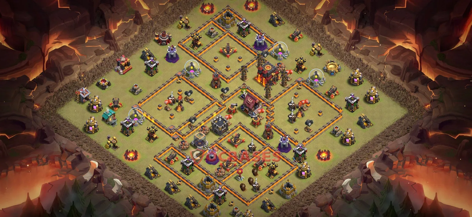 War (Anti-3 Star) Base TH10 with Link | Clash of Clans Bases | Layouts ID inri8