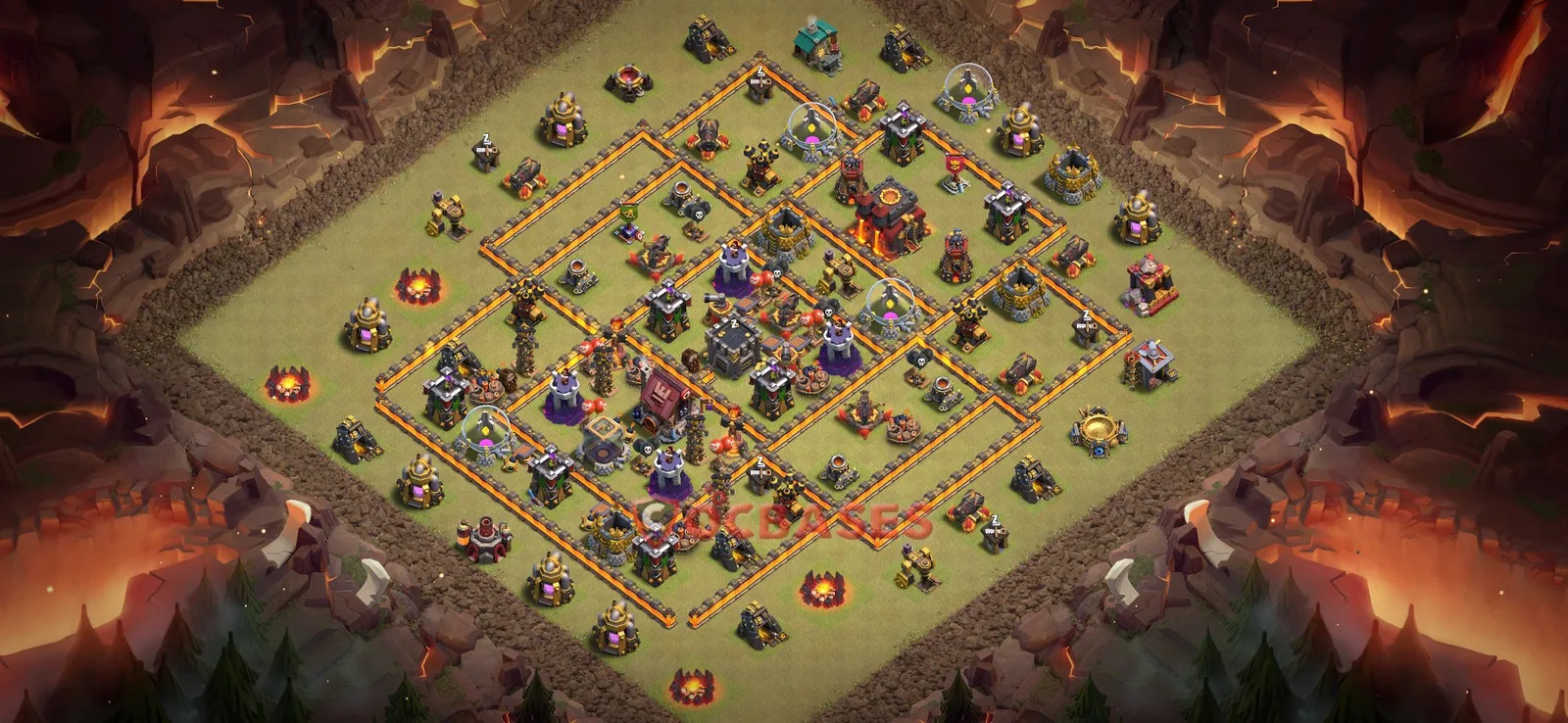 War (Anti-3 Star) Base TH10 with Link | Clash of Clans Bases | Layouts ID iwei5
