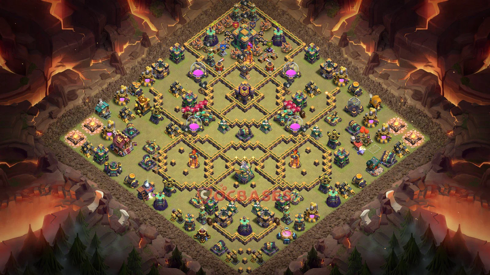 War (Anti-3 Star) Base TH14 with Link | Clash of Clans Bases | Layouts ID iyz4r