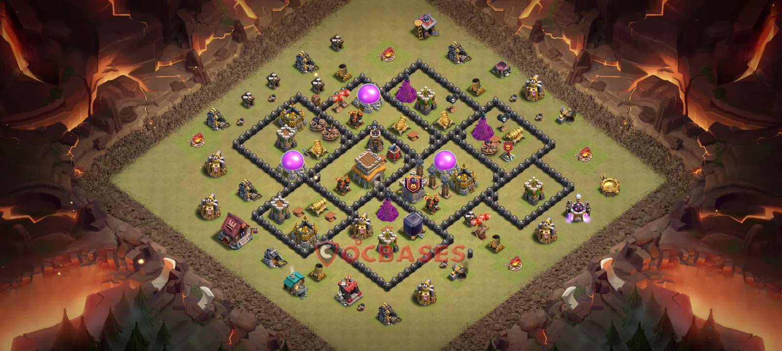 War (Anti-3 Star) Base TH8 with Link | Clash of Clans Bases | Layouts ID jvj3h