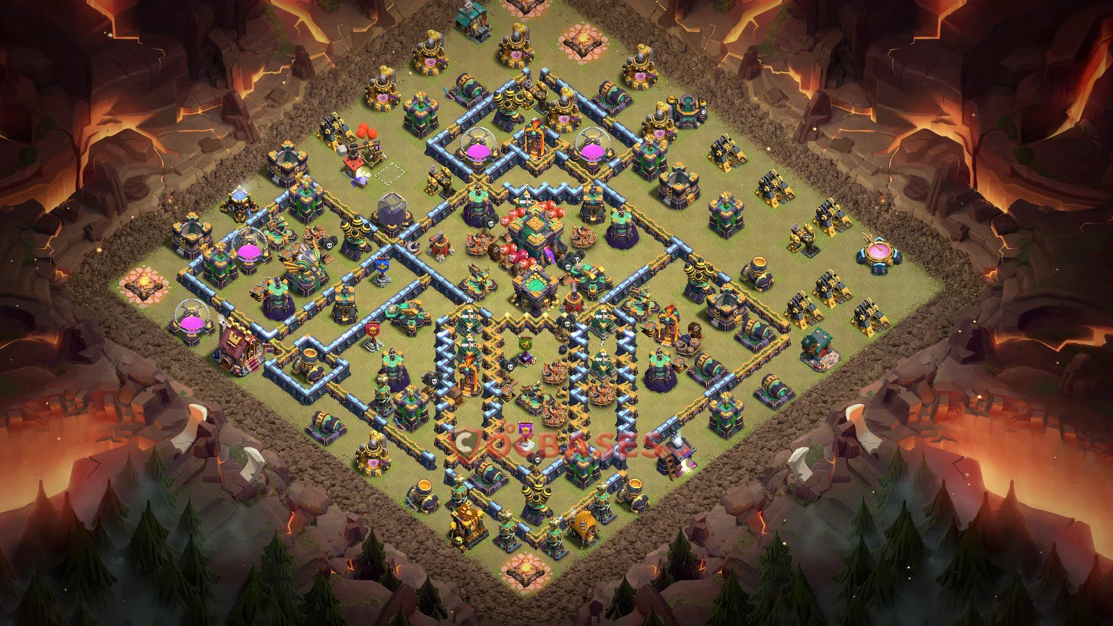 War (Anti-3 Star) Base TH14 with Link | Clash of Clans Bases | Layouts ID kfe3n