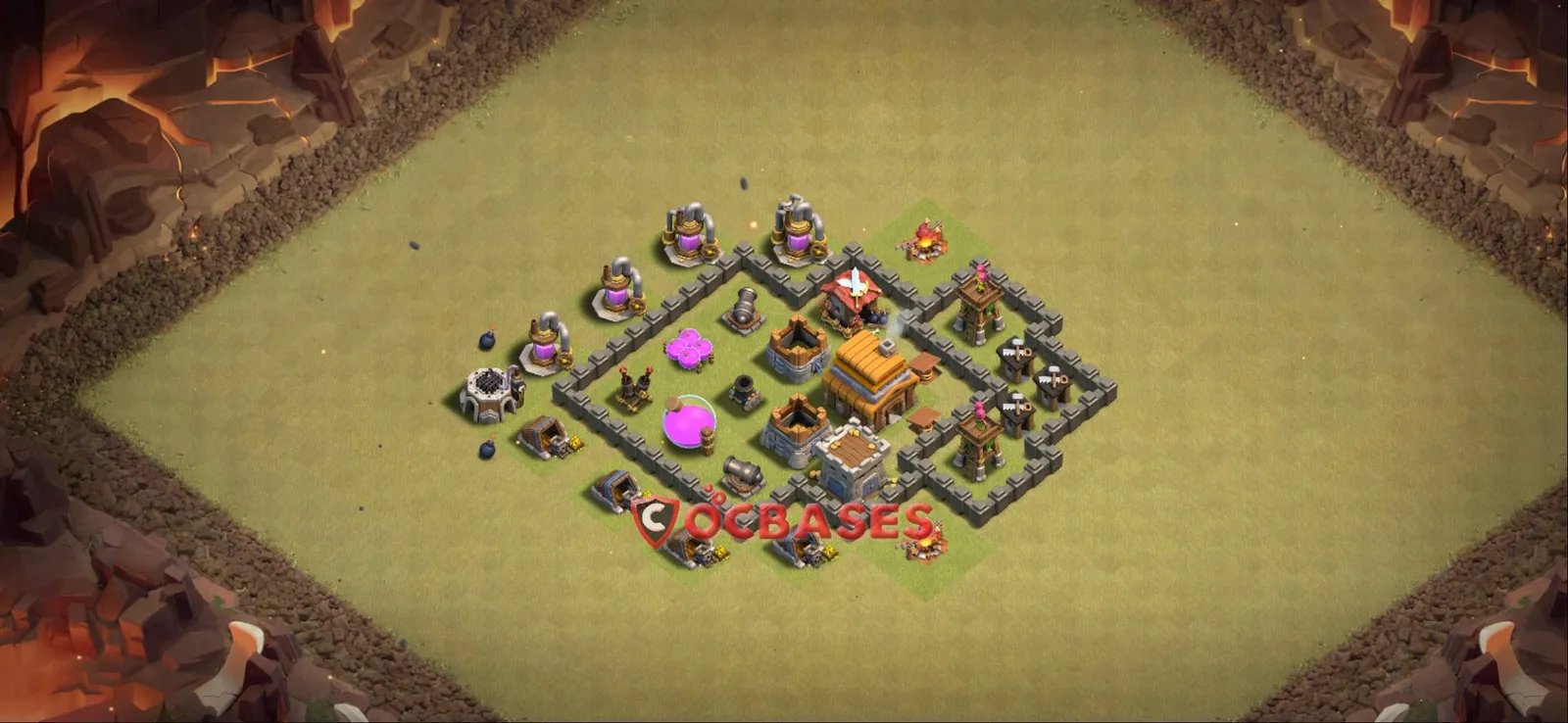 War (Anti-3 Star) Base TH4 with Link | Clash of Clans Bases | Layouts ID kh80m