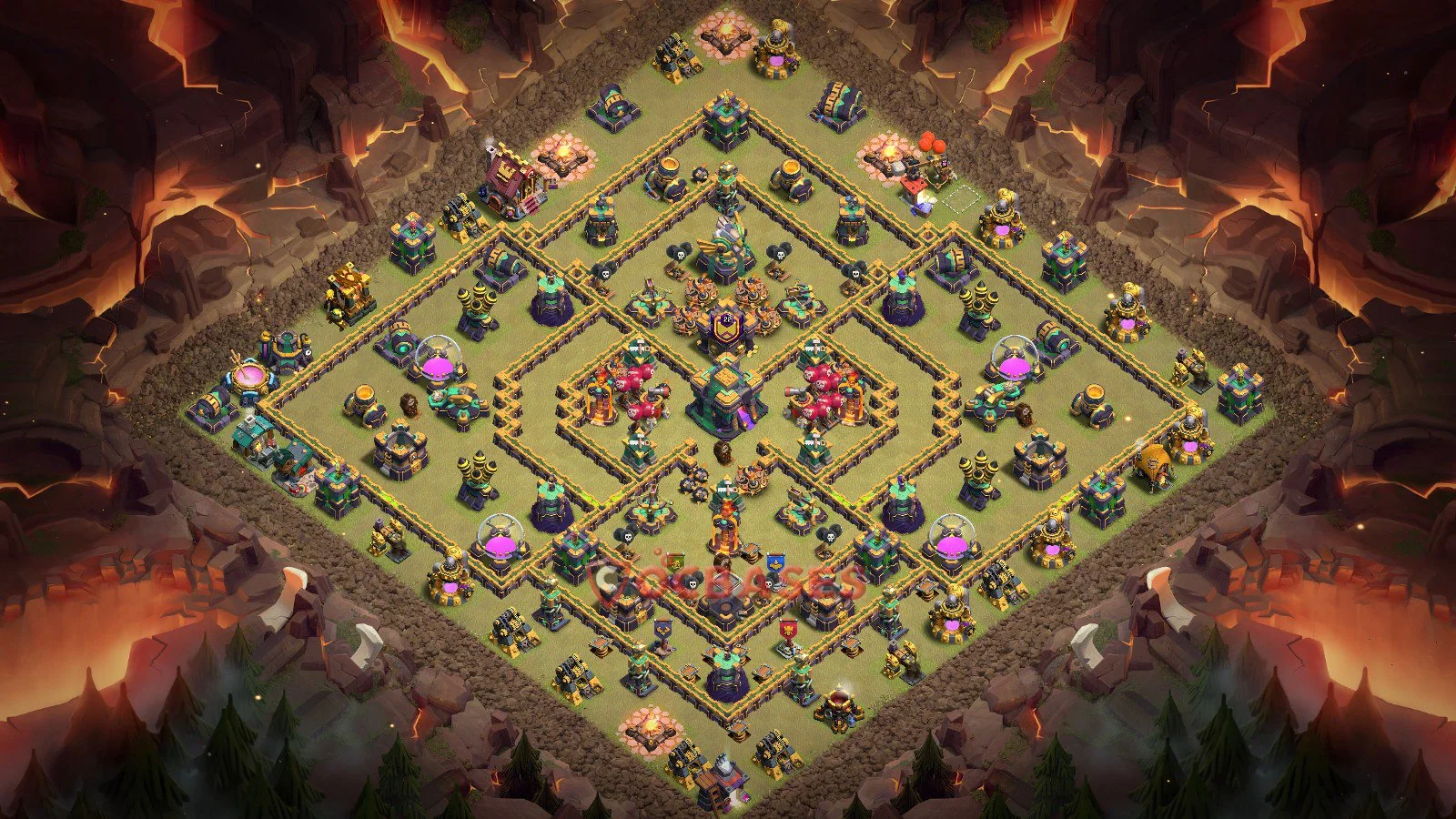 War (Anti-3 Star) Base TH14 with Link | Clash of Clans Bases | Layouts ID khajq