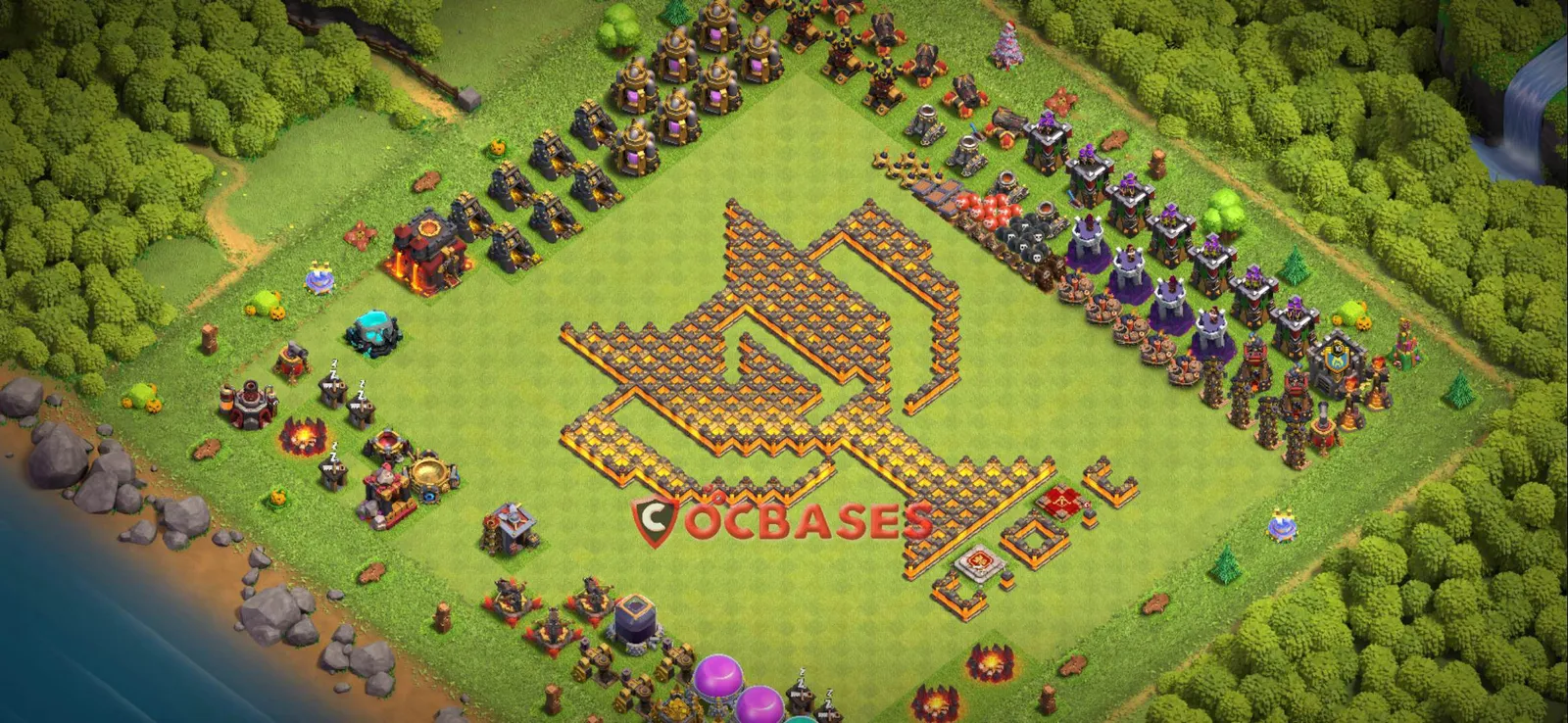 War (Anti-3 Star) Base TH10 - Clash of Clans Town Hall 10 Layout Link War (Anti-3 Star) Base TH10 - Clash of Clans Town Hall 10 WAR Base Layout with Copy Link 2026