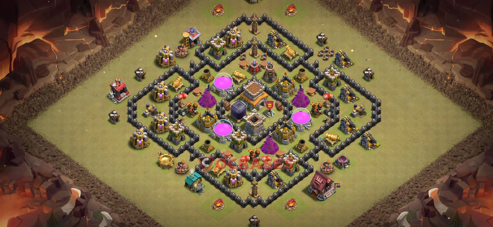 War (Anti-3 Star) Base TH8 with Link | Clash of Clans Bases | Layouts ID kx9kr