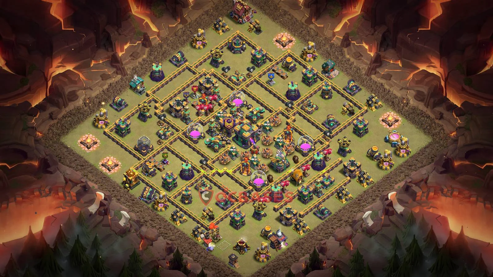 War (Anti-3 Star) Base TH14 with Link | Clash of Clans Bases | Layouts ID l38ez
