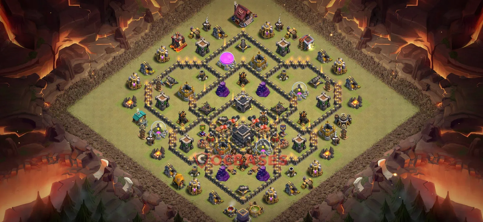 War (Anti-3 Star) Base TH9 with Link | Clash of Clans Bases | Layouts ID l5znd