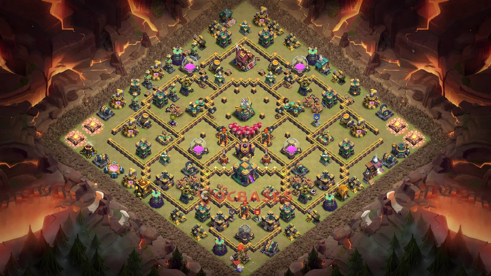 War (Anti-3 Star) Base TH14 with Link | Clash of Clans Bases | Layouts ID l9ibg