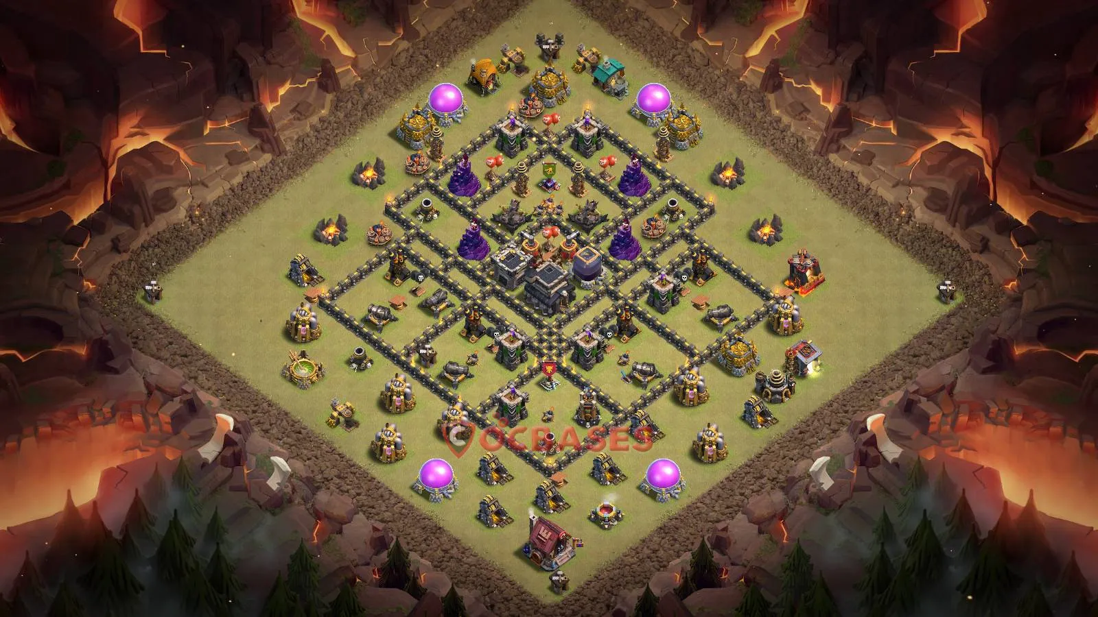 War (Anti-3 Star) Base TH9 with Link | Clash of Clans Bases | Layouts ID lj64b