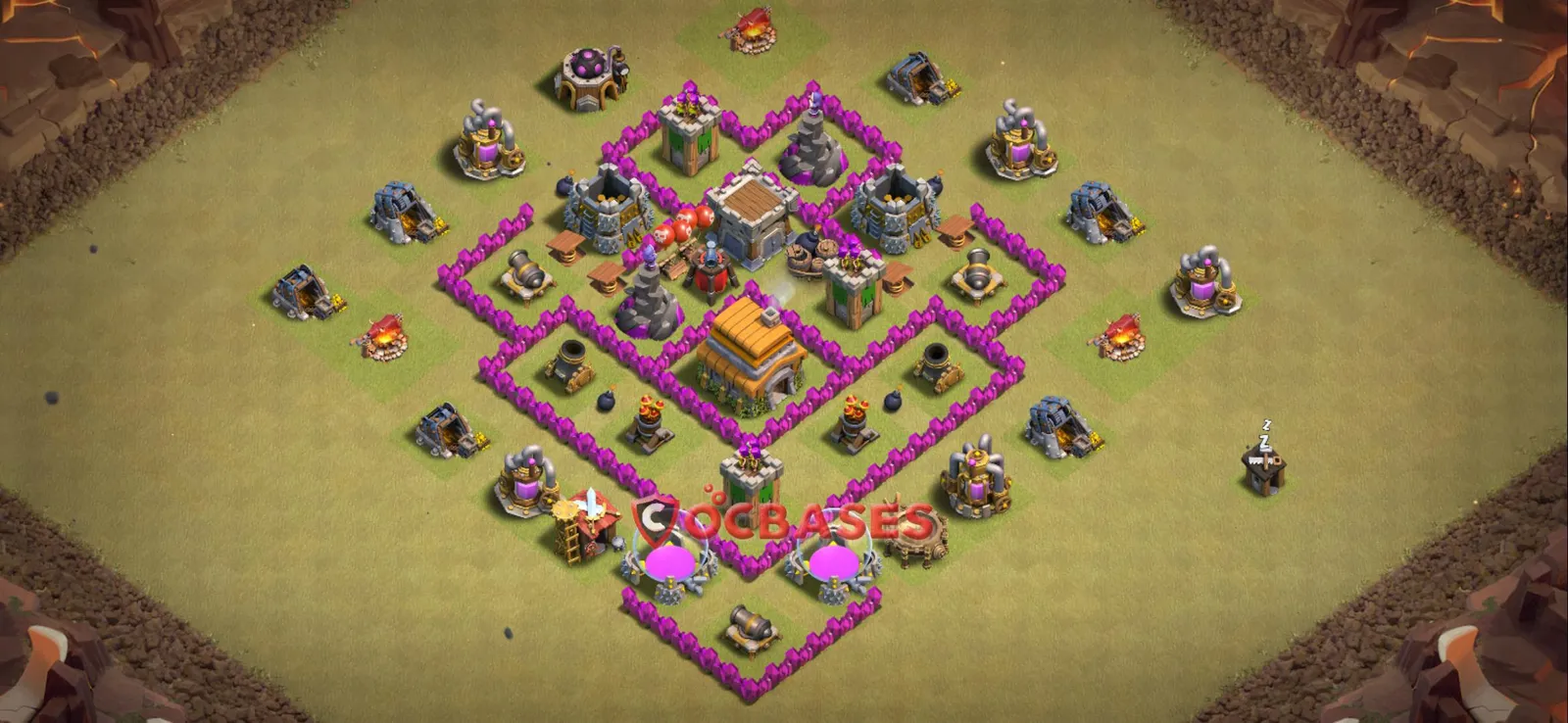 War (Anti-3 Star) Base TH6 with Link | Clash of Clans Bases | Layouts ID mdqwn