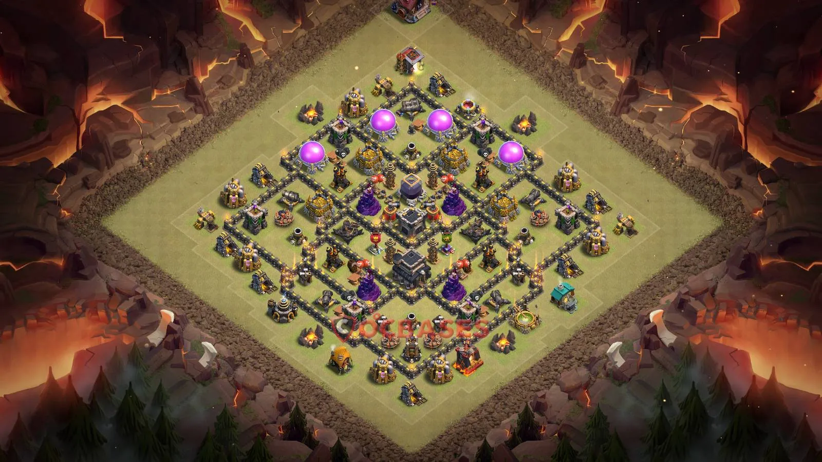 War (Anti-3 Star) Base TH9 with Link | Clash of Clans Bases | Layouts ID mfkqu