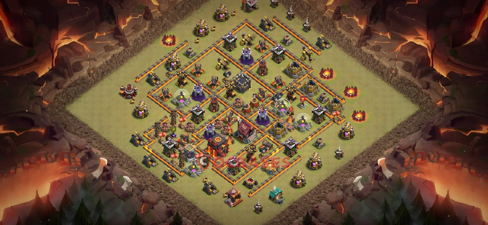 War (Anti-3 Star) Base TH10 with Link | Clash of Clans Bases | Layouts ID mng4o