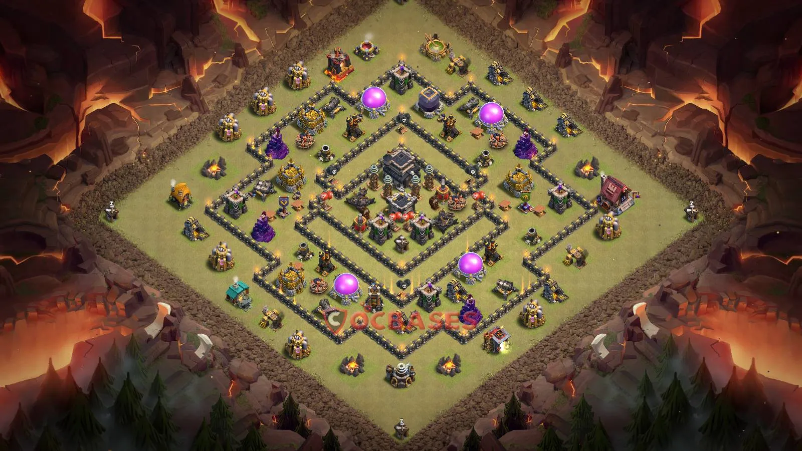 War (Anti-3 Star) Base TH9 with Link | Clash of Clans Bases | Layouts ID msxcf