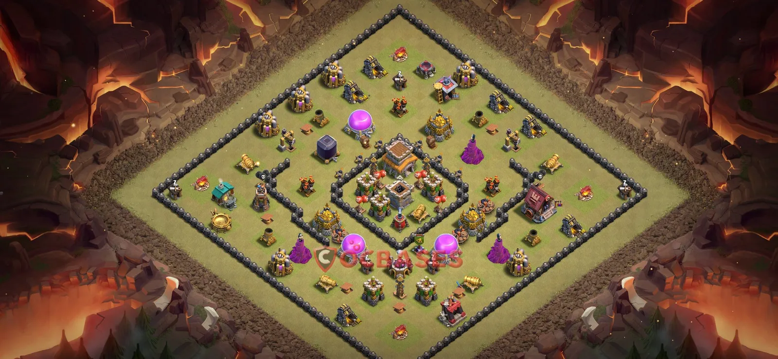 War (Anti-3 Star) Base TH8 with Link | Clash of Clans Bases | Layouts ID mwwqe