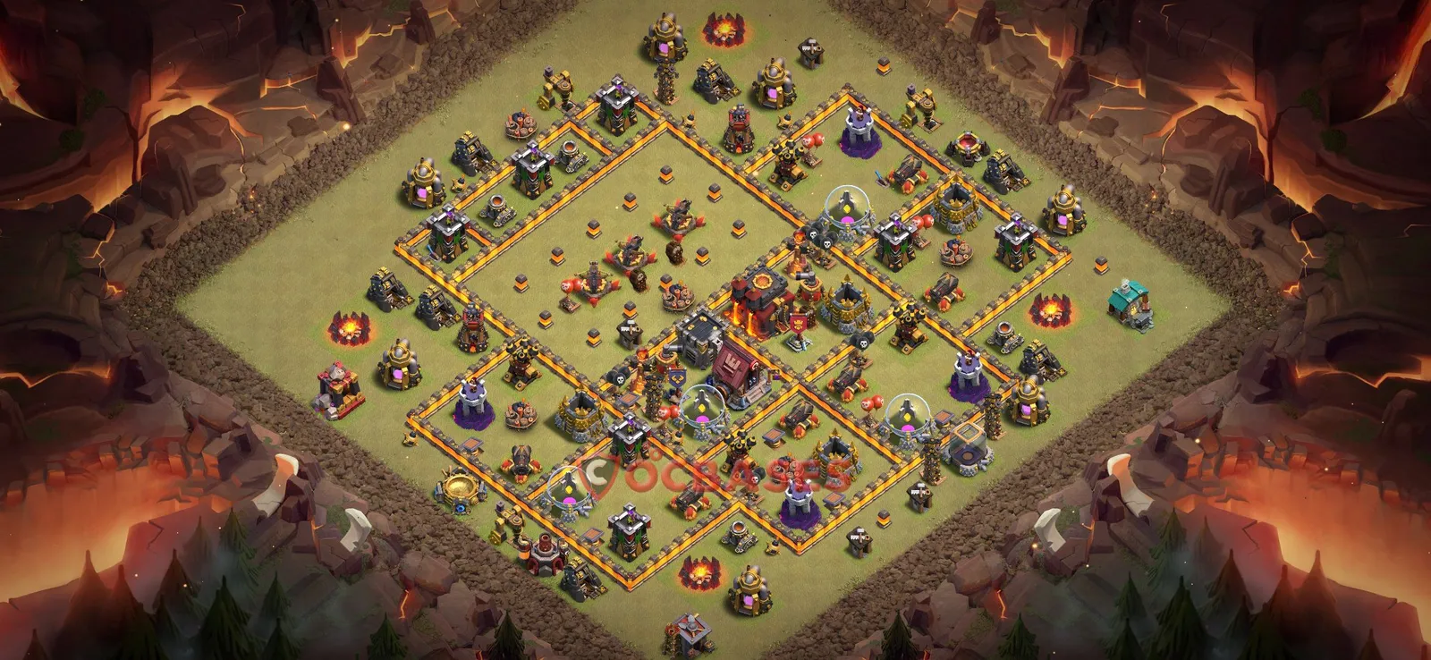 War (Anti-3 Star) Base TH10 with Link | Clash of Clans Bases | Layouts ID nzpcf