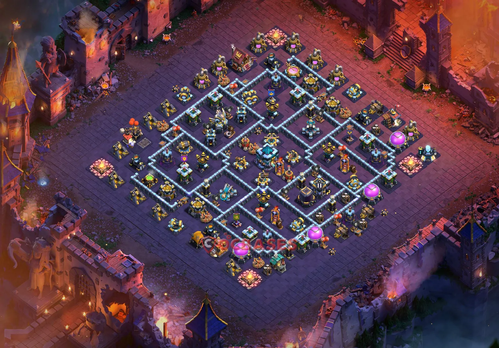 War (Anti-3 Star) Base TH13 - Clash of Clans Town Hall 13 Layout Link War (Anti-3 Star) Base TH13 - Clash of Clans Town Hall 13 WAR Base Layout with Copy Link 2026
